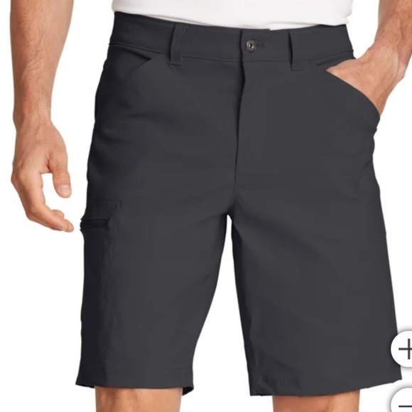 New Mens Eddie Bauer charcoal Rainier 10’ tech short lightweight water repellent - Picture 2 of 7